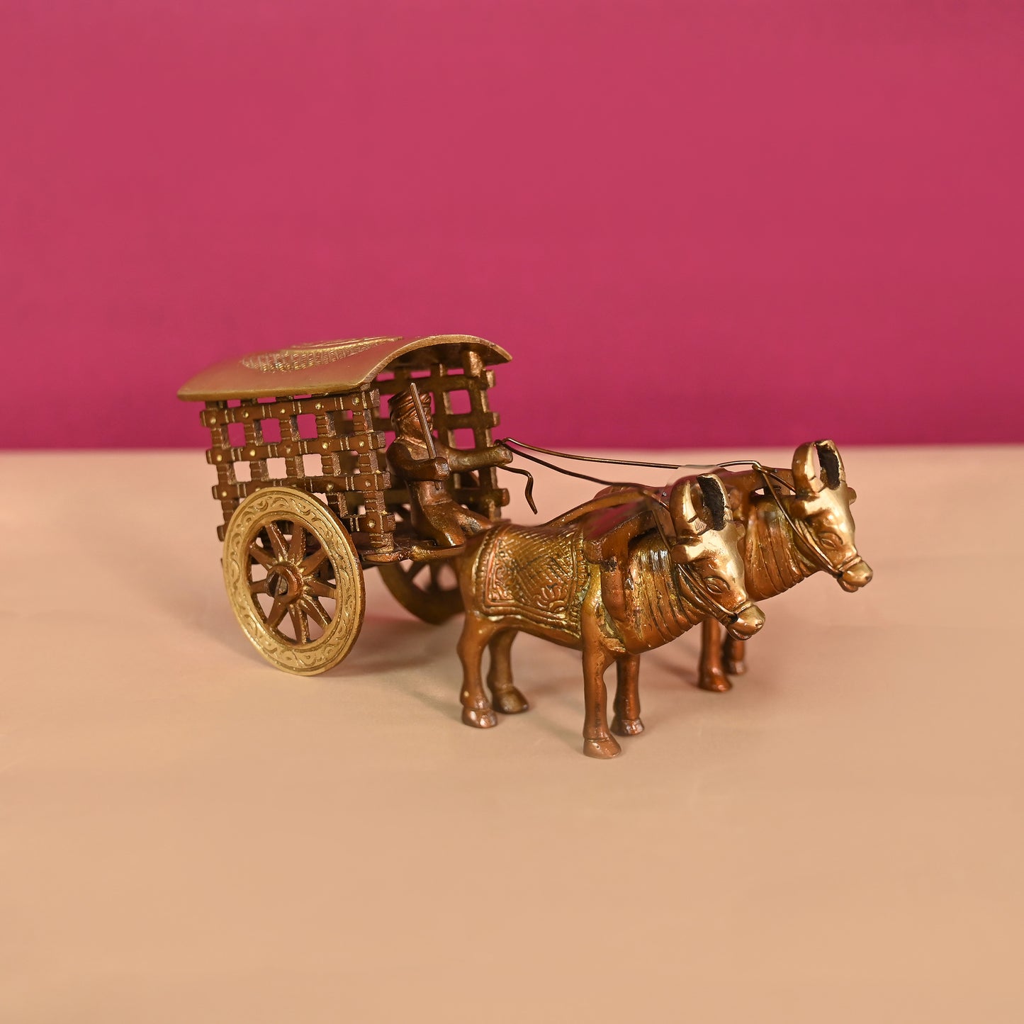 Brass Village Bullock Cart Showpiece