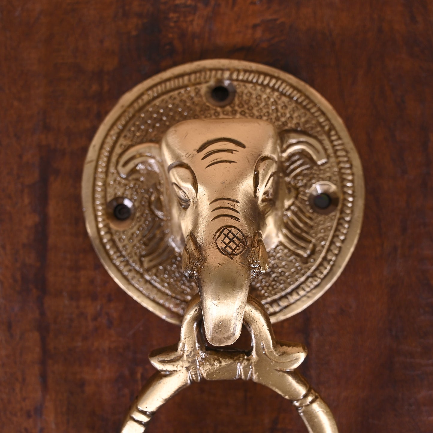 Brass Elephant Face Door Knocker