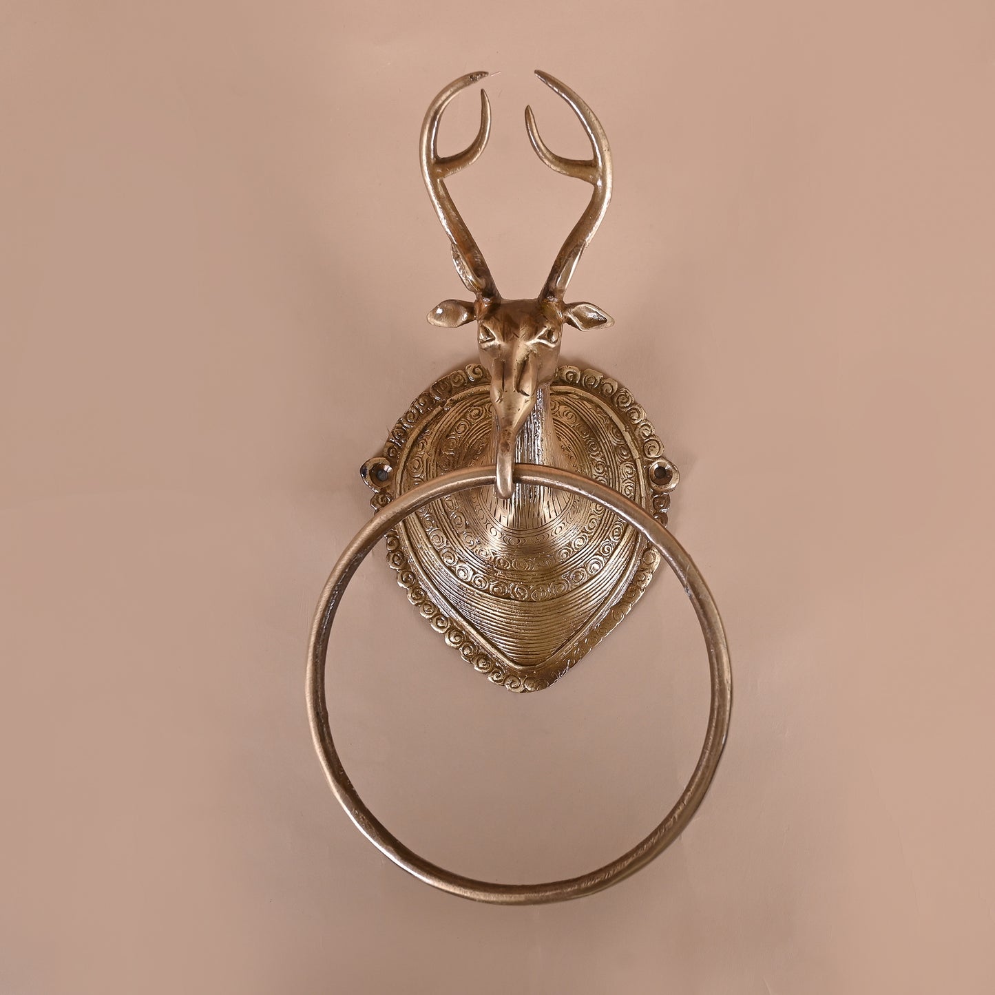 Brass Royal Stag Design Towel Hanger