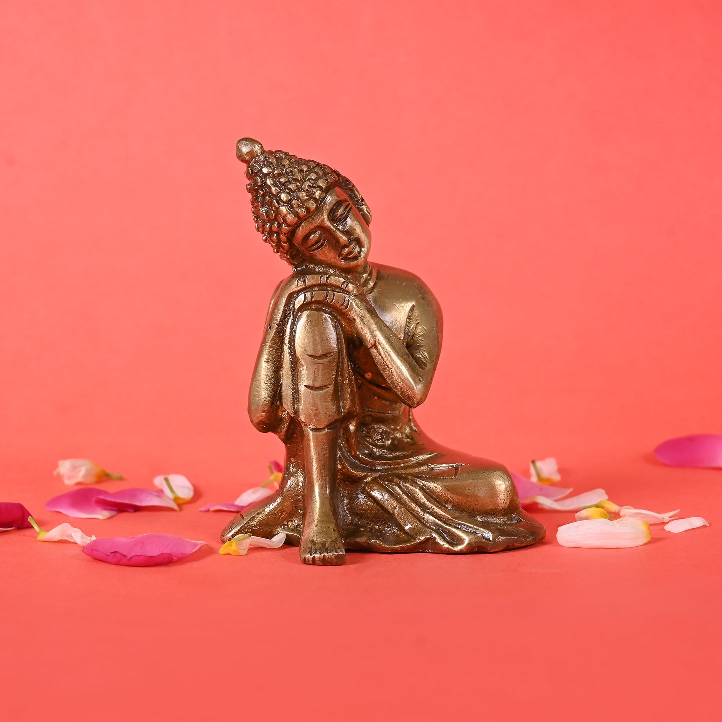 Brass Buddha Resting Showpiece
