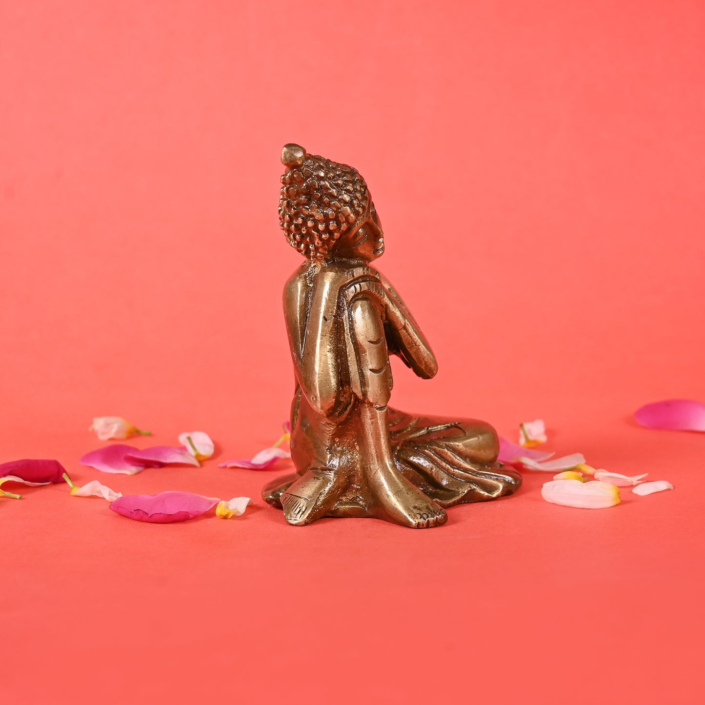 Brass Buddha Resting Showpiece