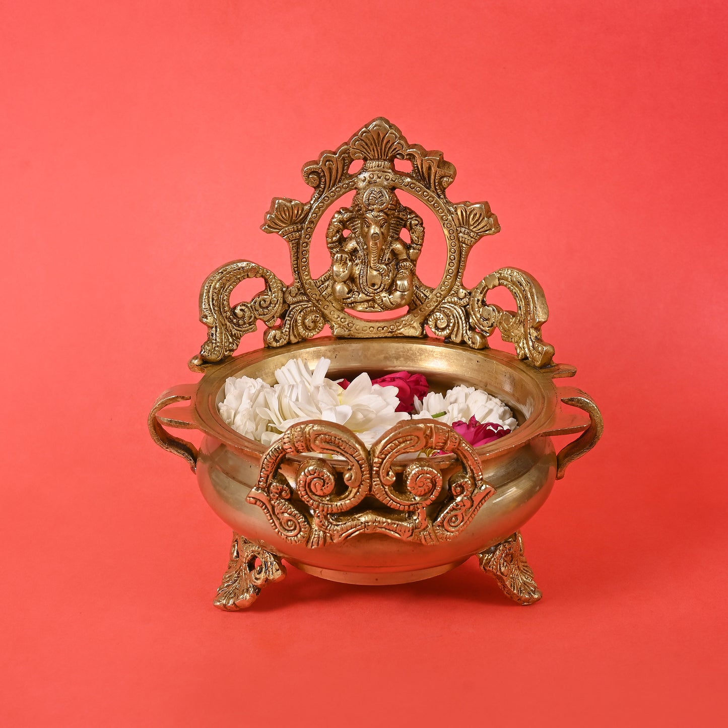 Brass Ethnic Carved Ganesha Design 7"