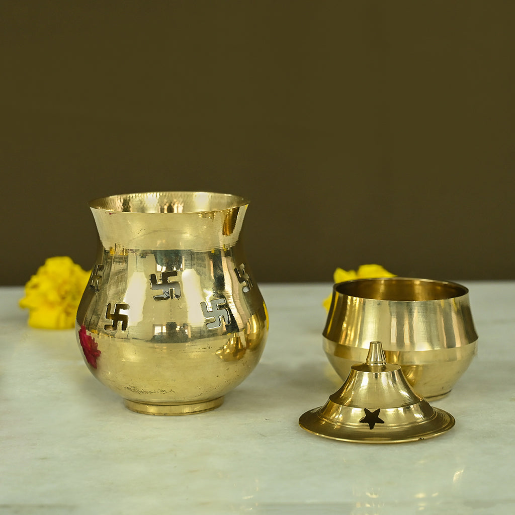Brass Diffuser Diya for Camphor