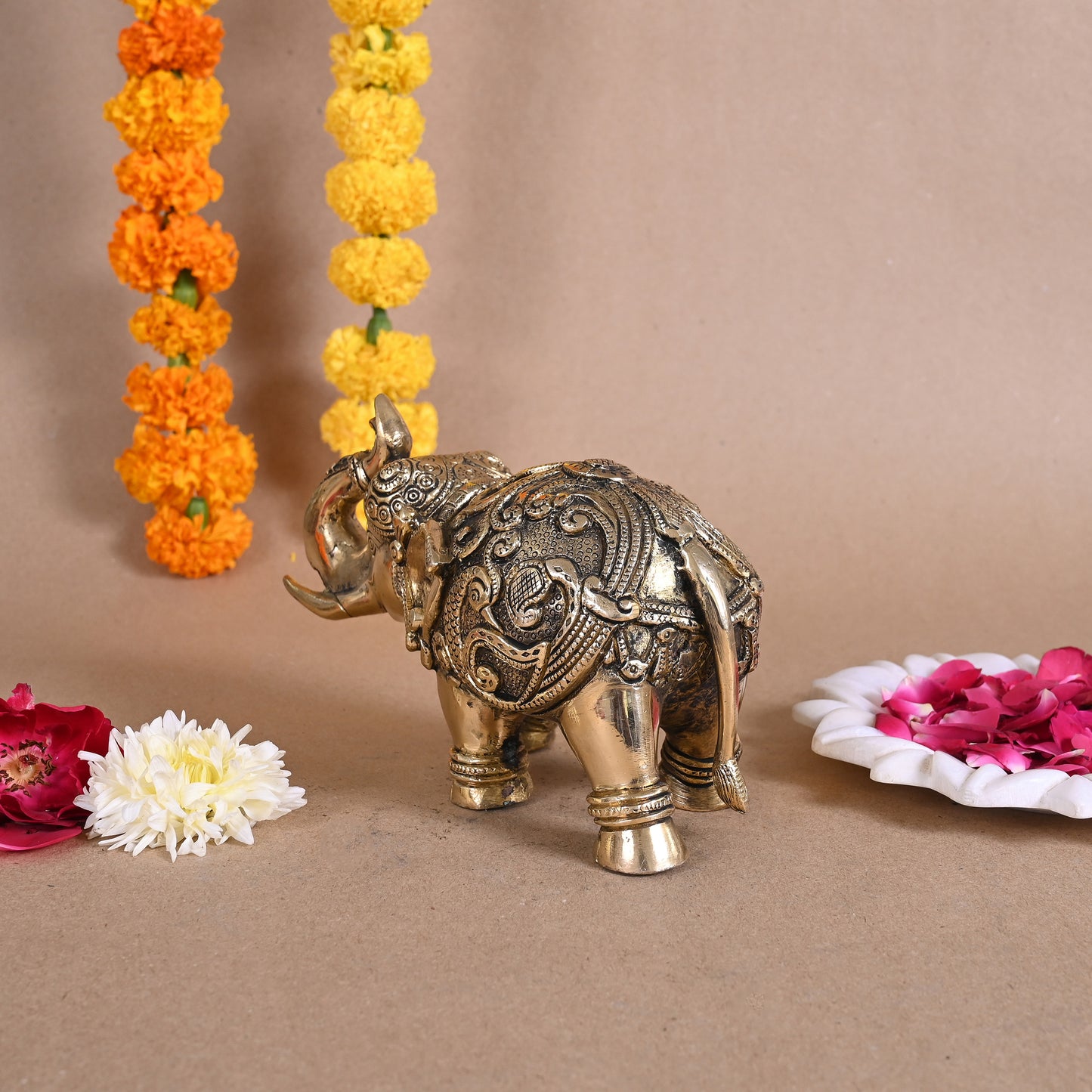Handmade Brass Decorative Elephant ( 5" )