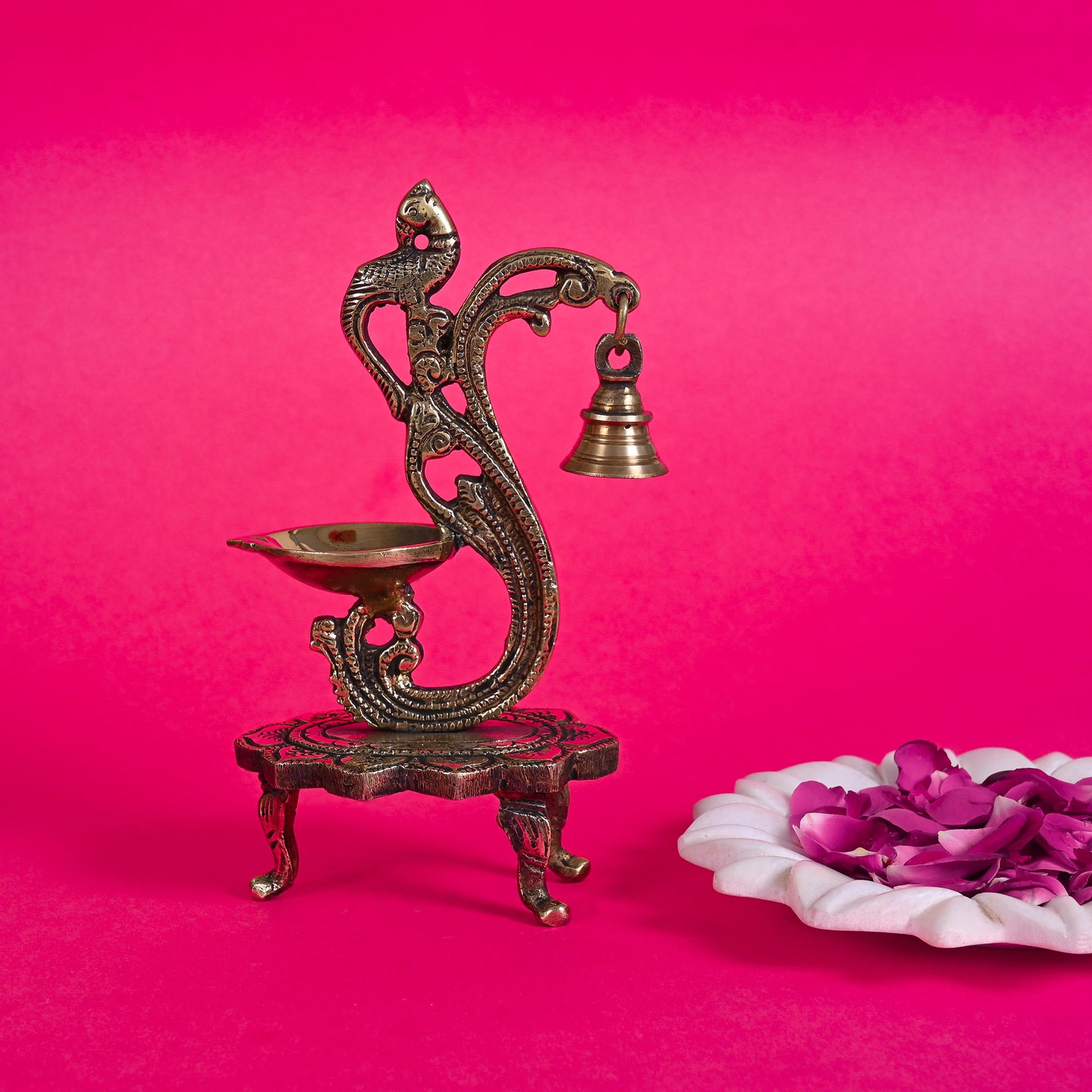 Brass Diya Wih Bell ( 8" )