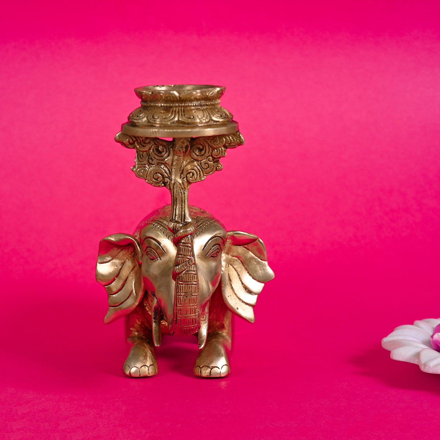 Brass Elephant Diya ( 7.5" )