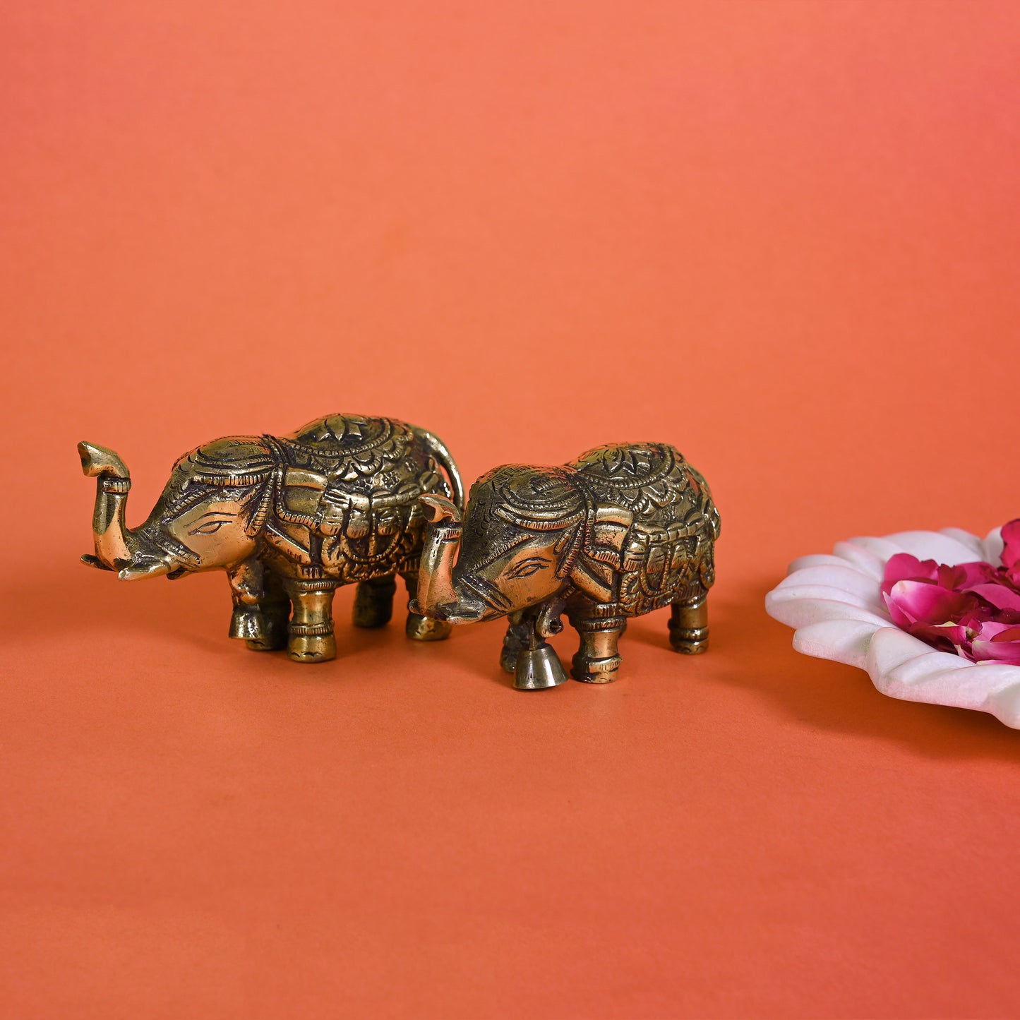 Brass Decorative Elephants S/2 (2")