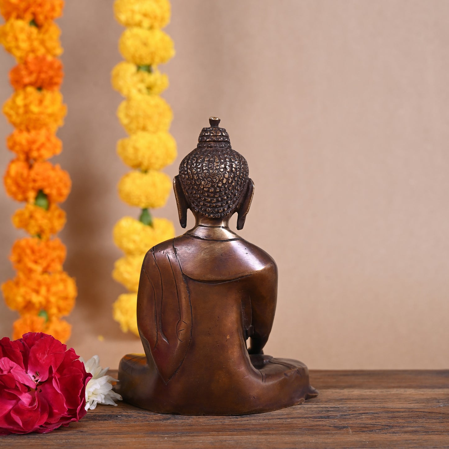 Brass Engraved Meditating Buddha ( 6 " )