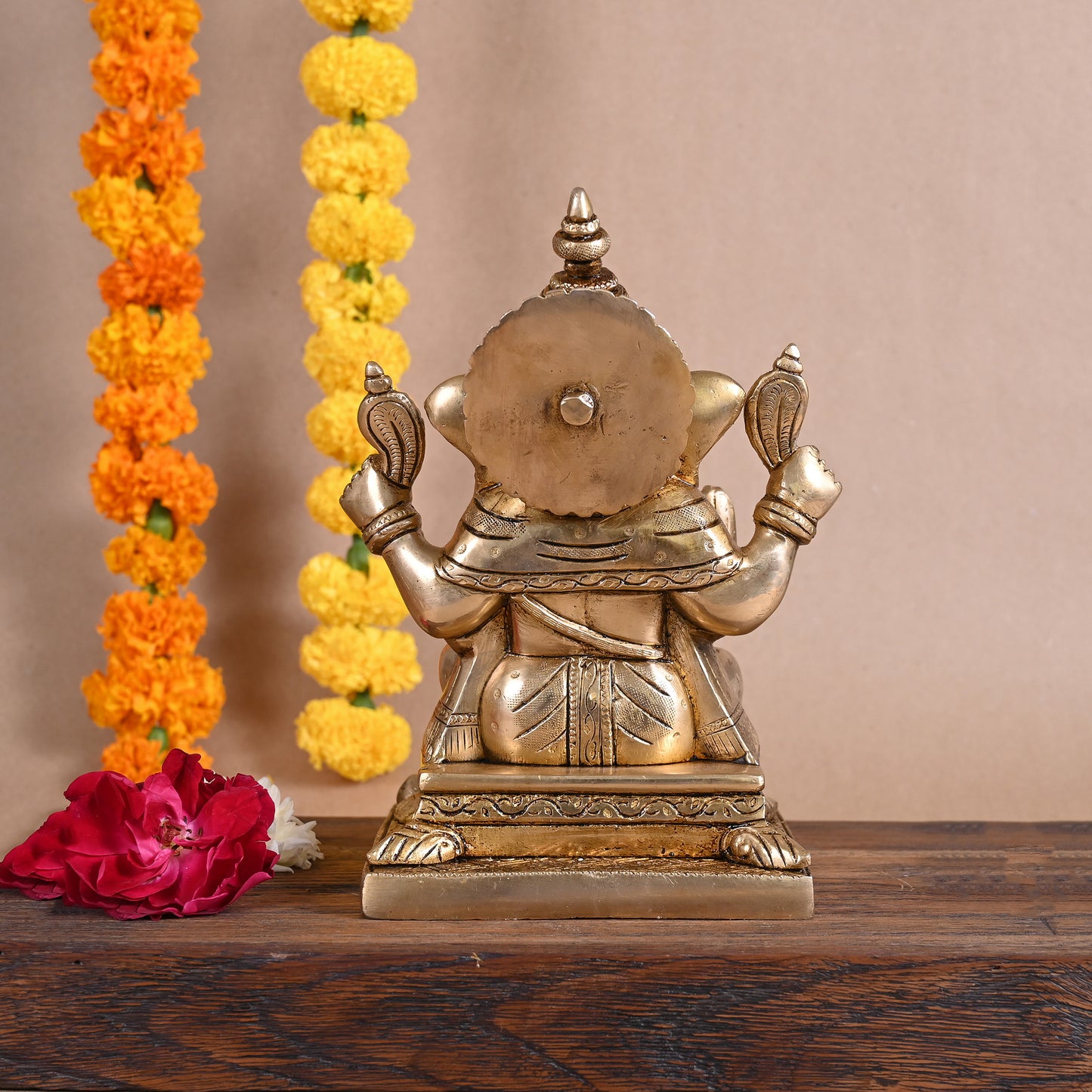 brass lord ganesha murti (8")