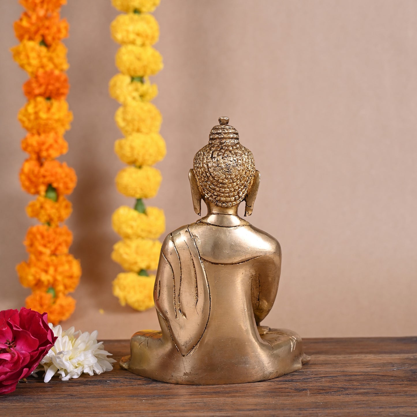 Brass Meditating Buddha (6")