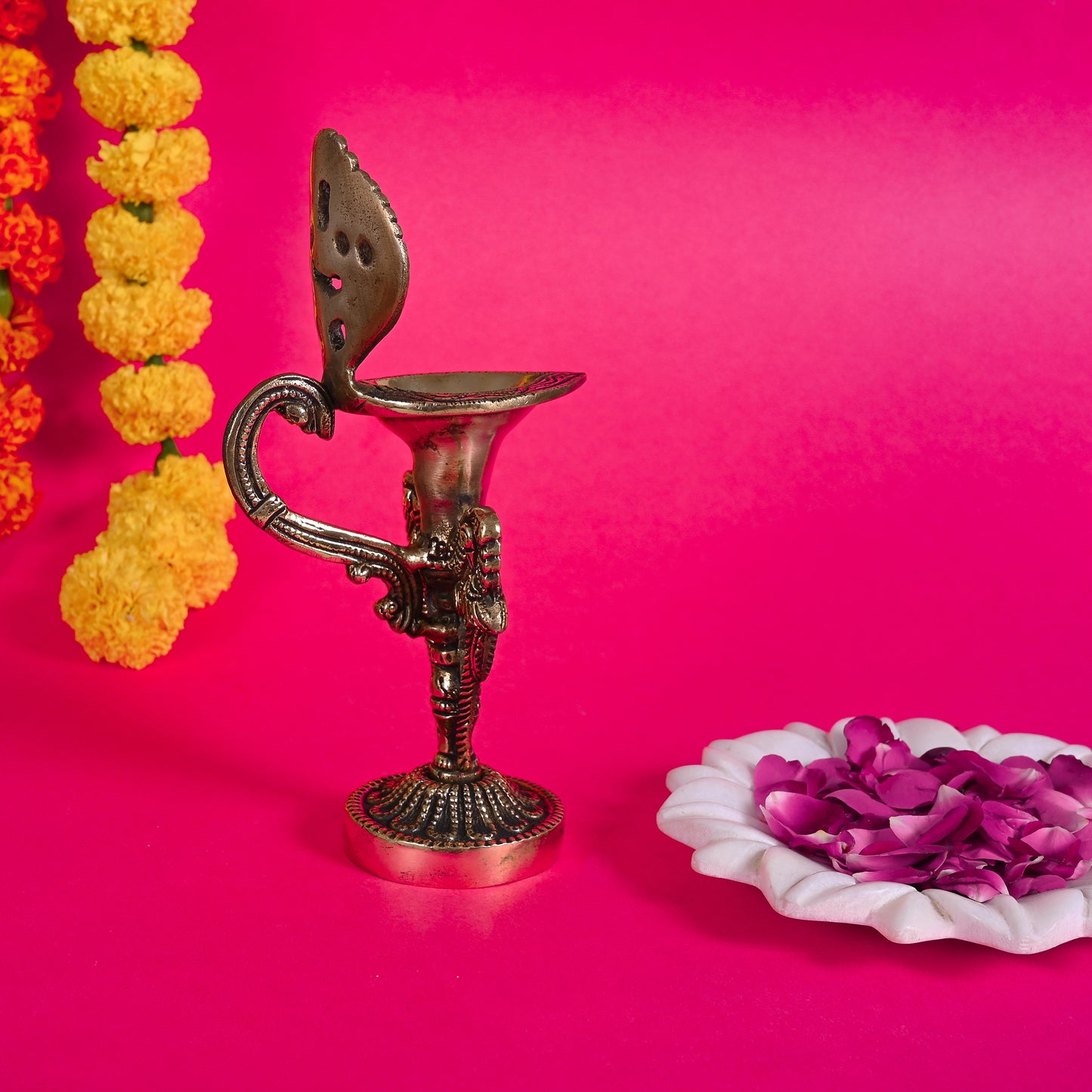 Brass Peacock Diya ( 8.5" )