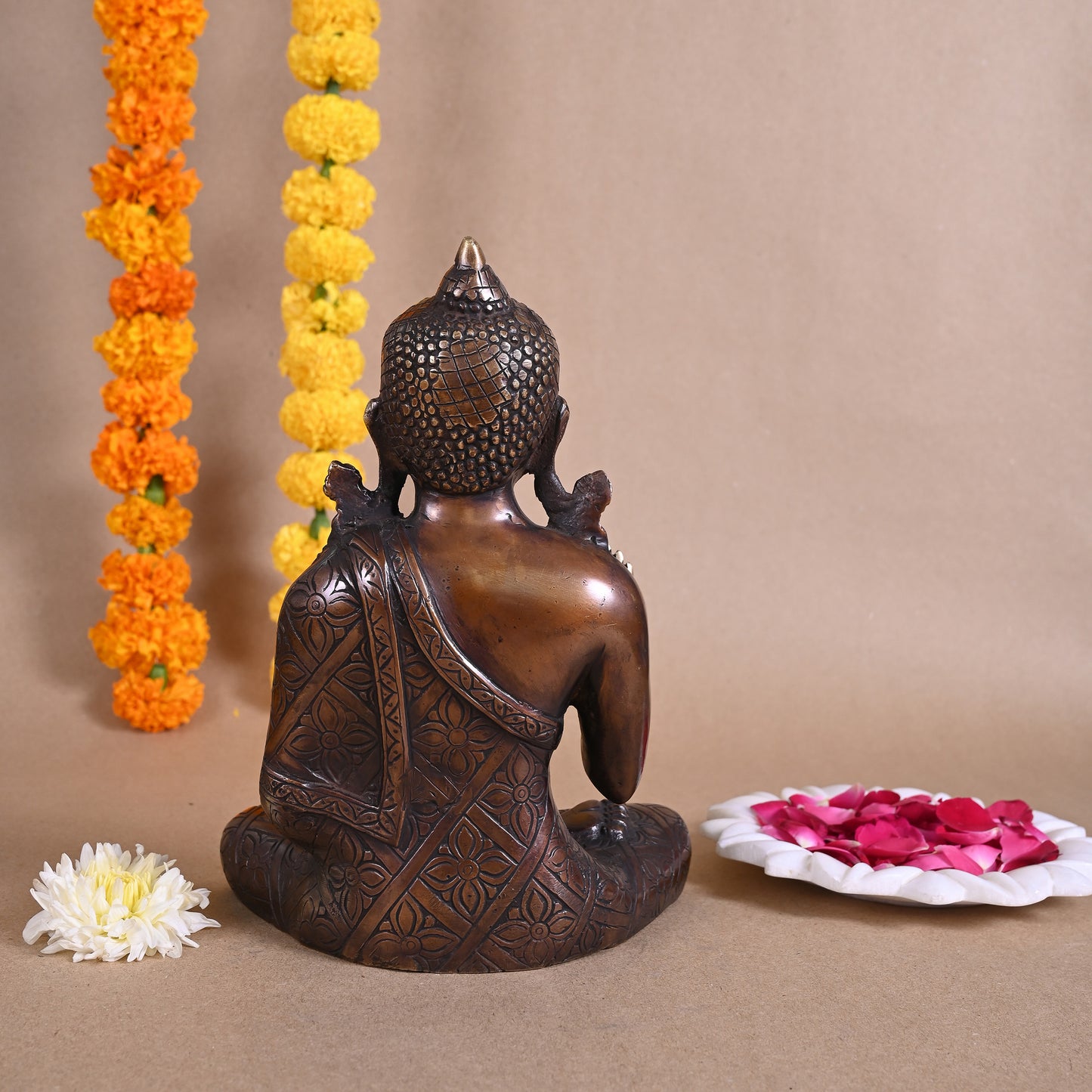 Brass Seated Buddha (10")