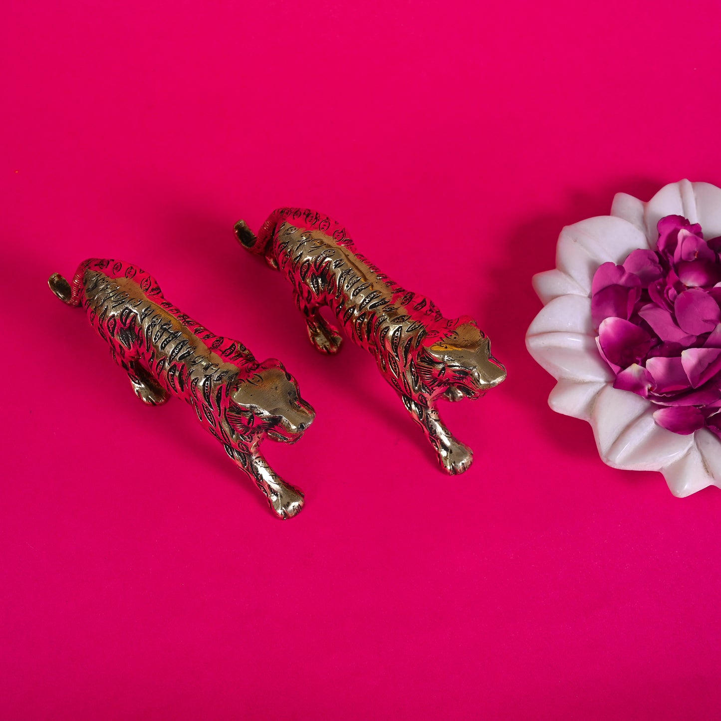 Brass Decorative Tigers S/2 (3")