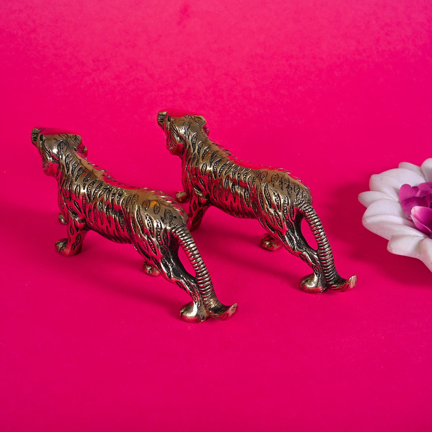 Brass Decorative Tigers S/2 (3")