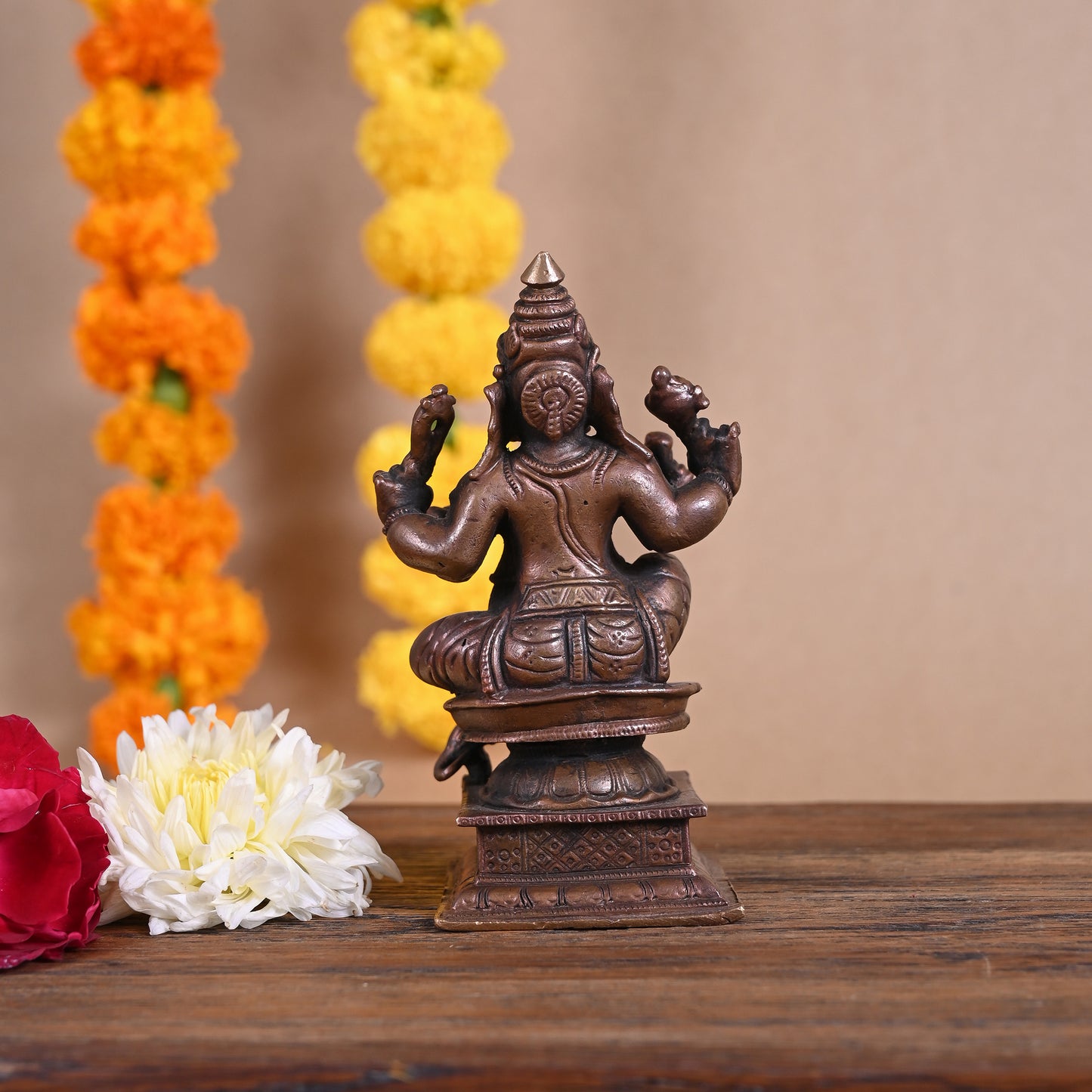 Copper Ganesh Idol ( 4" )