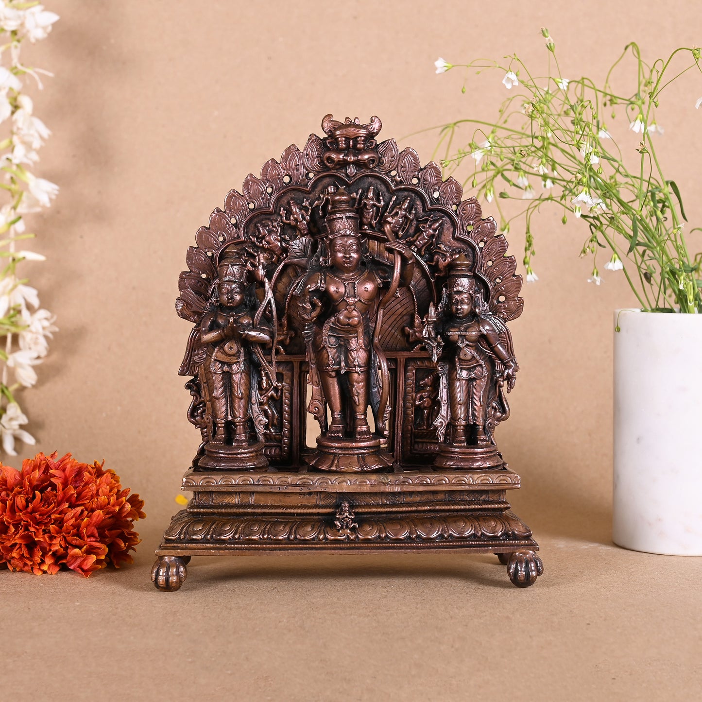 Copper Lord Perumal With Sridevi And Bhudevi