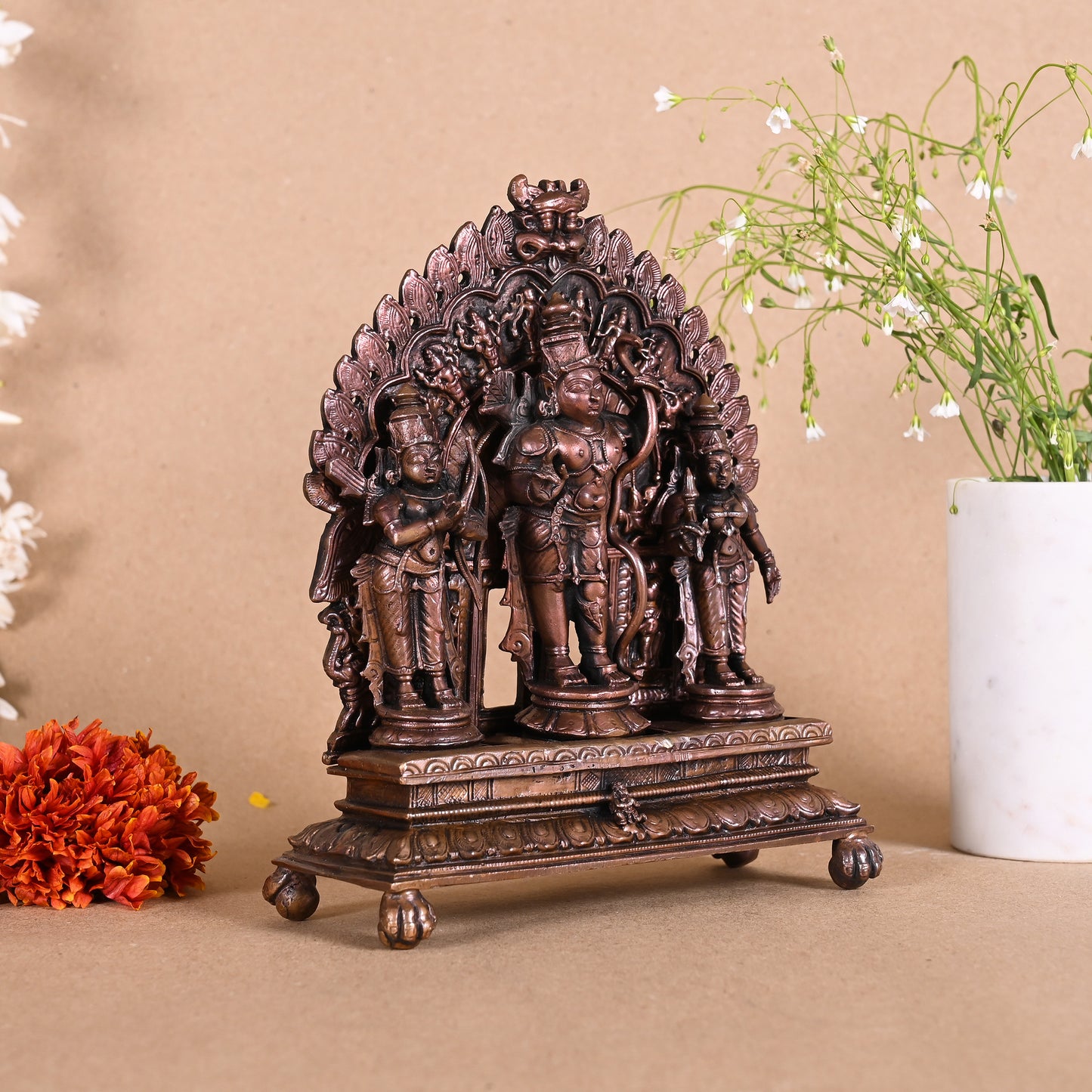 Copper Lord Perumal With Sridevi And Bhudevi
