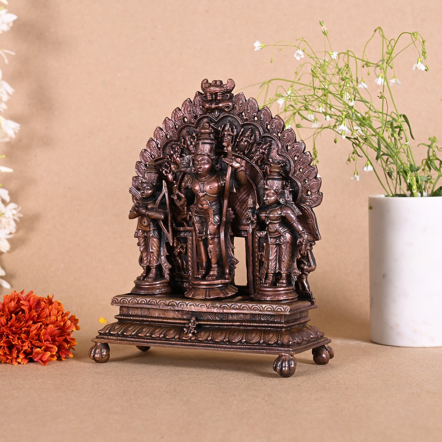Copper Lord Perumal With Sridevi And Bhudevi