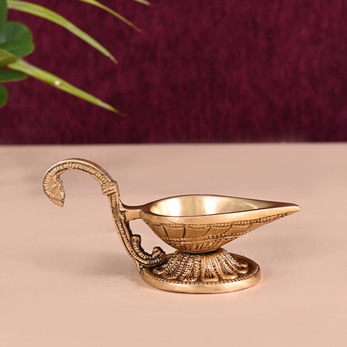 Brass Diya With Handle (3")