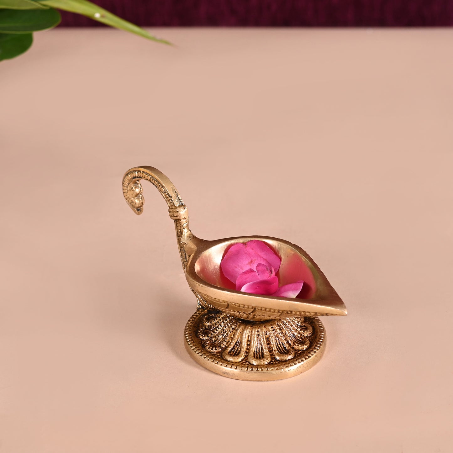 Brass Diya With Handle (3")