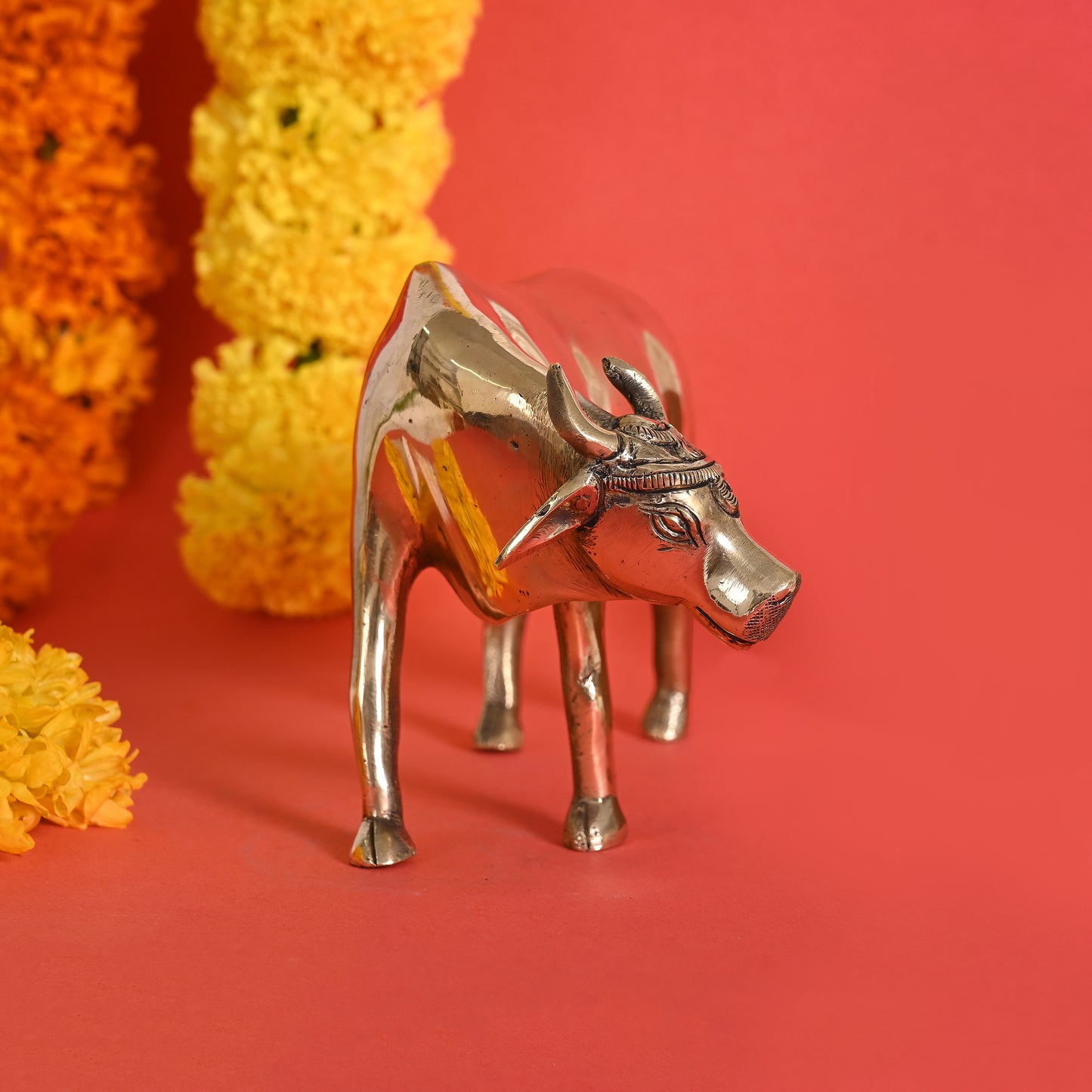 Brass Kamdhenu Cow (5")