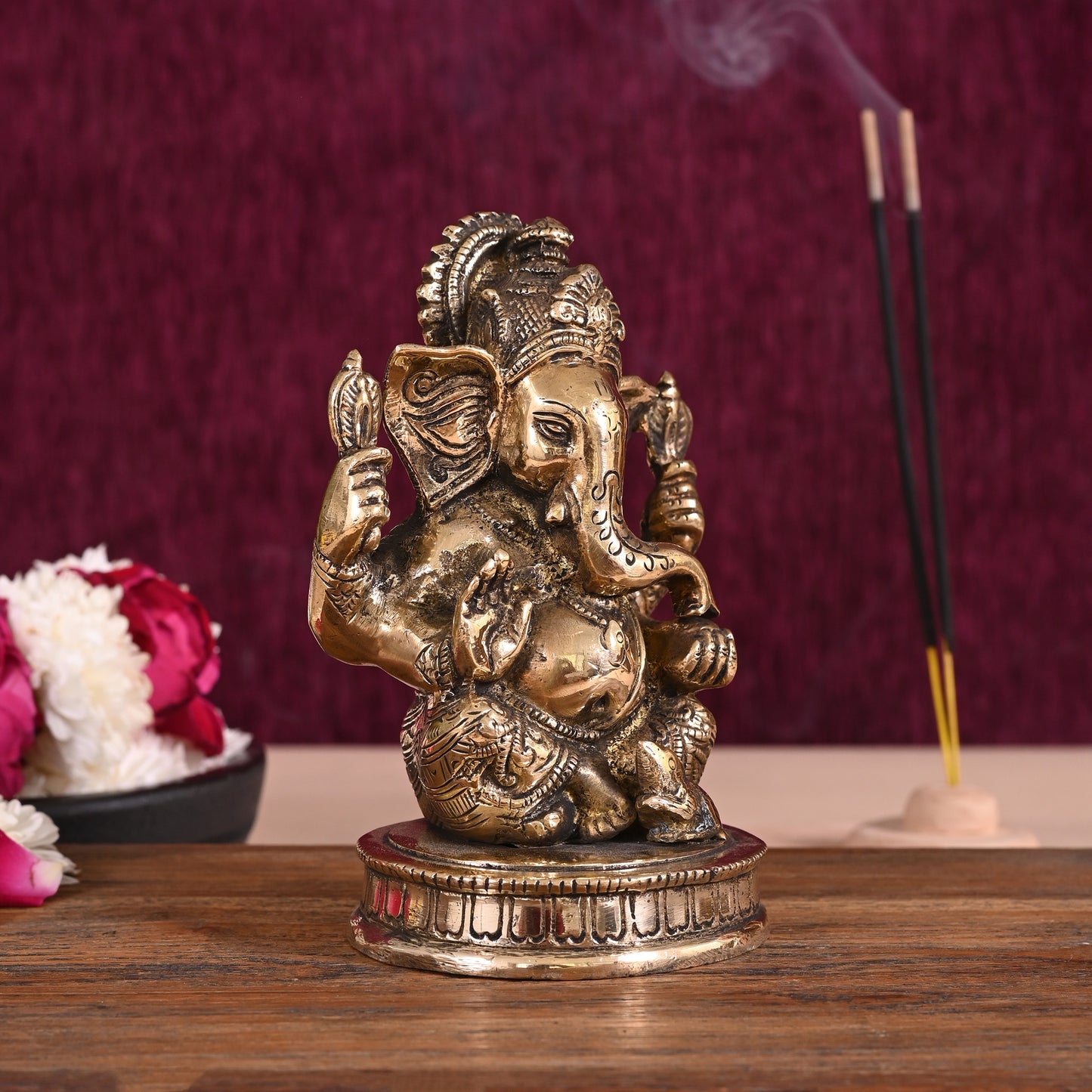 Brass Ganesh Idol (5.5" )