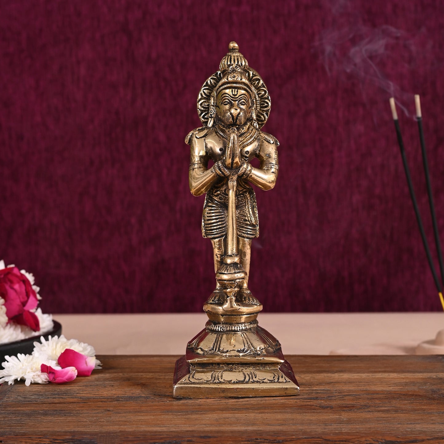 Brass Hanuman Statue ( 8.5" )