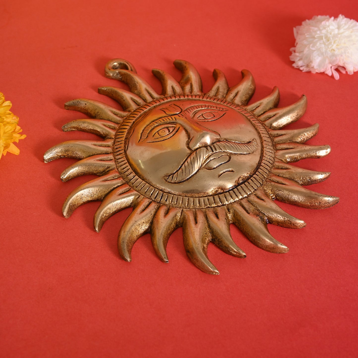 Brass Surya Mukh Wall Hanging ( 7" )