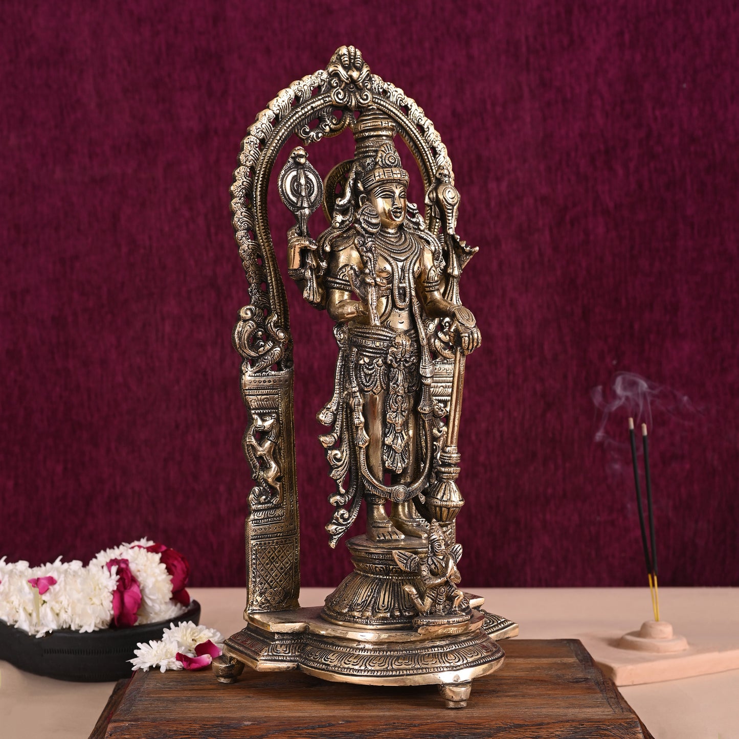 Handmade Brass Vishnu Idol ( 15" )
