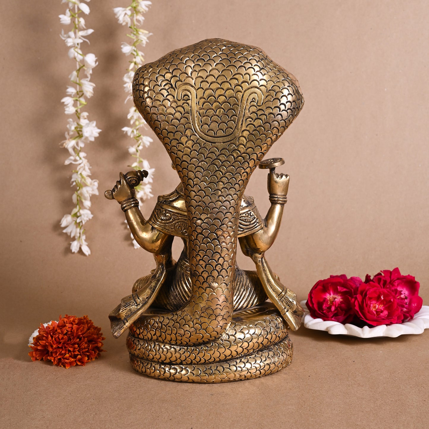 Lord Vishnu Brass Idol (13 ")