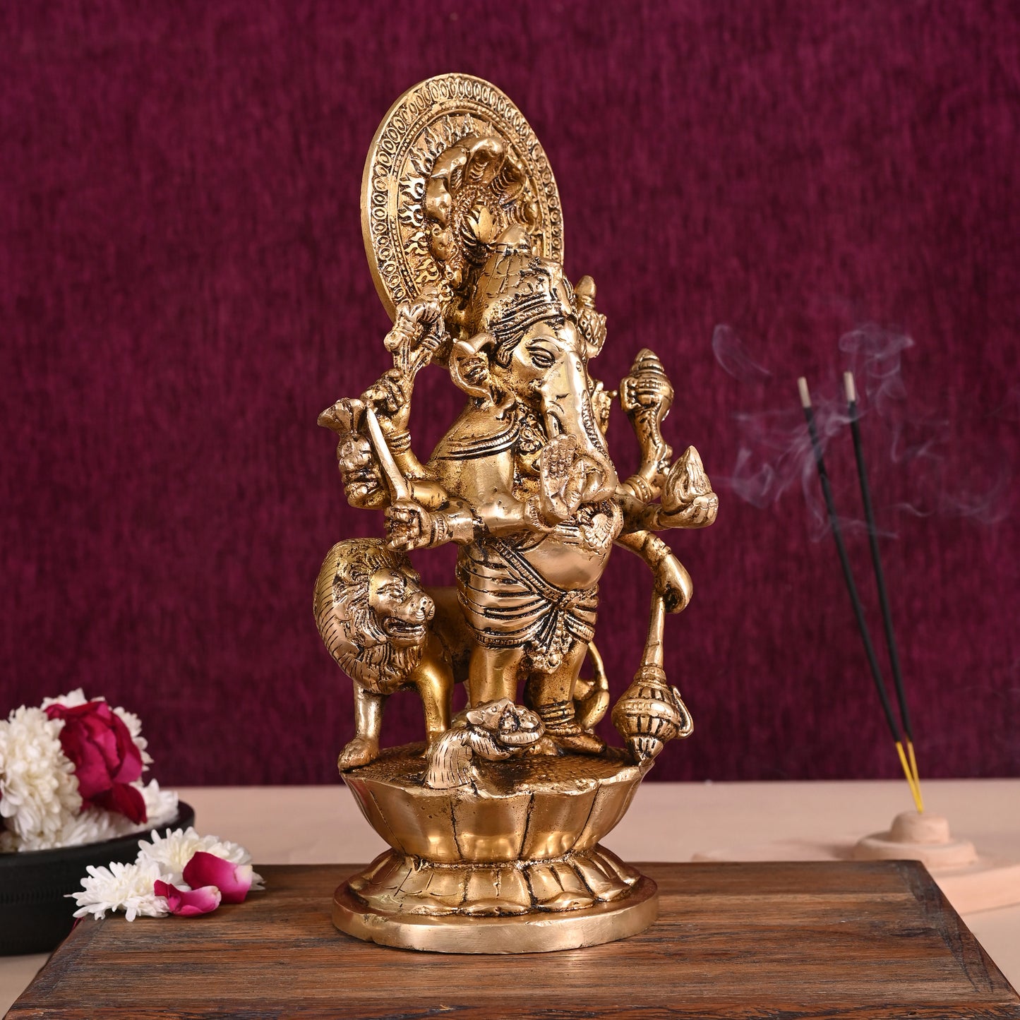 Brass Ganesh Idol Big Size (11.5")