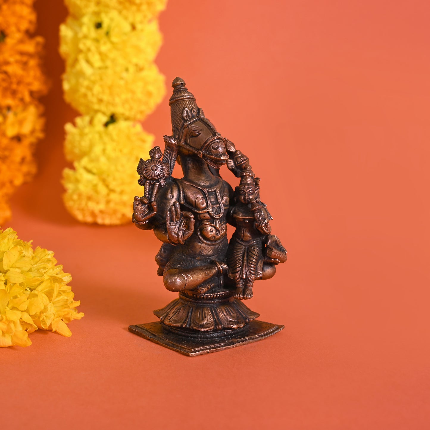 Copper Lakshmi Hayagriva Swamimalai Idol (5")