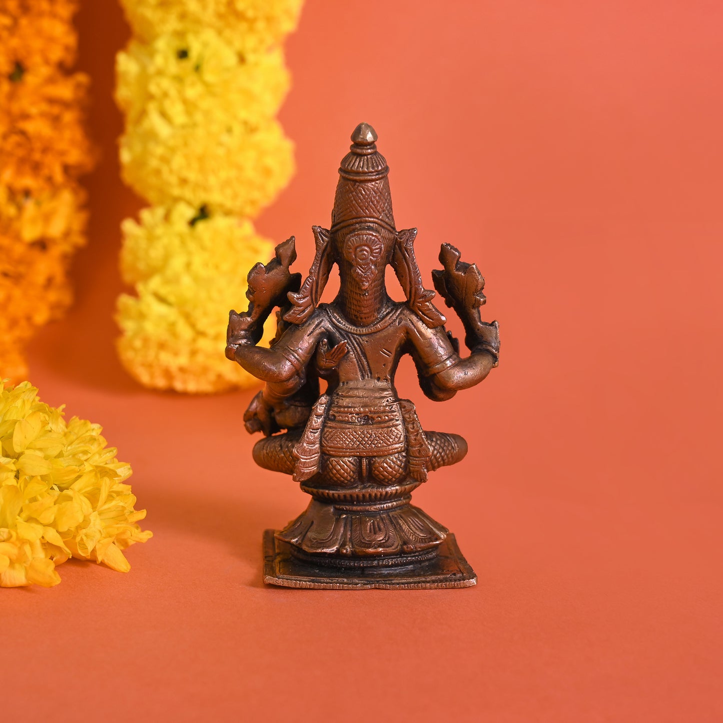 Copper Lakshmi Hayagriva Swamimalai Idol (5")