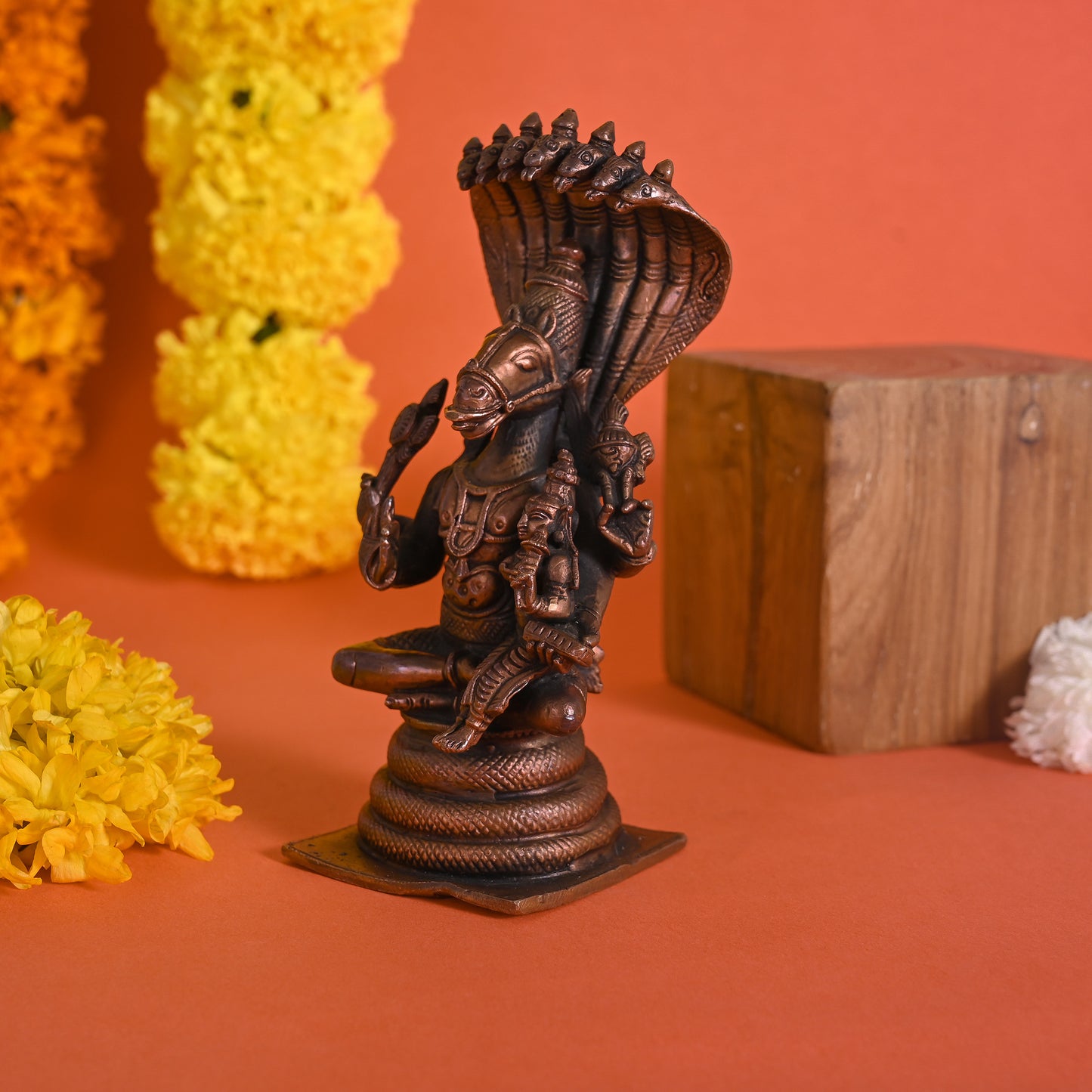 Varaha With Lakshmi On Sheshanaga Copper Statue ( 6" )