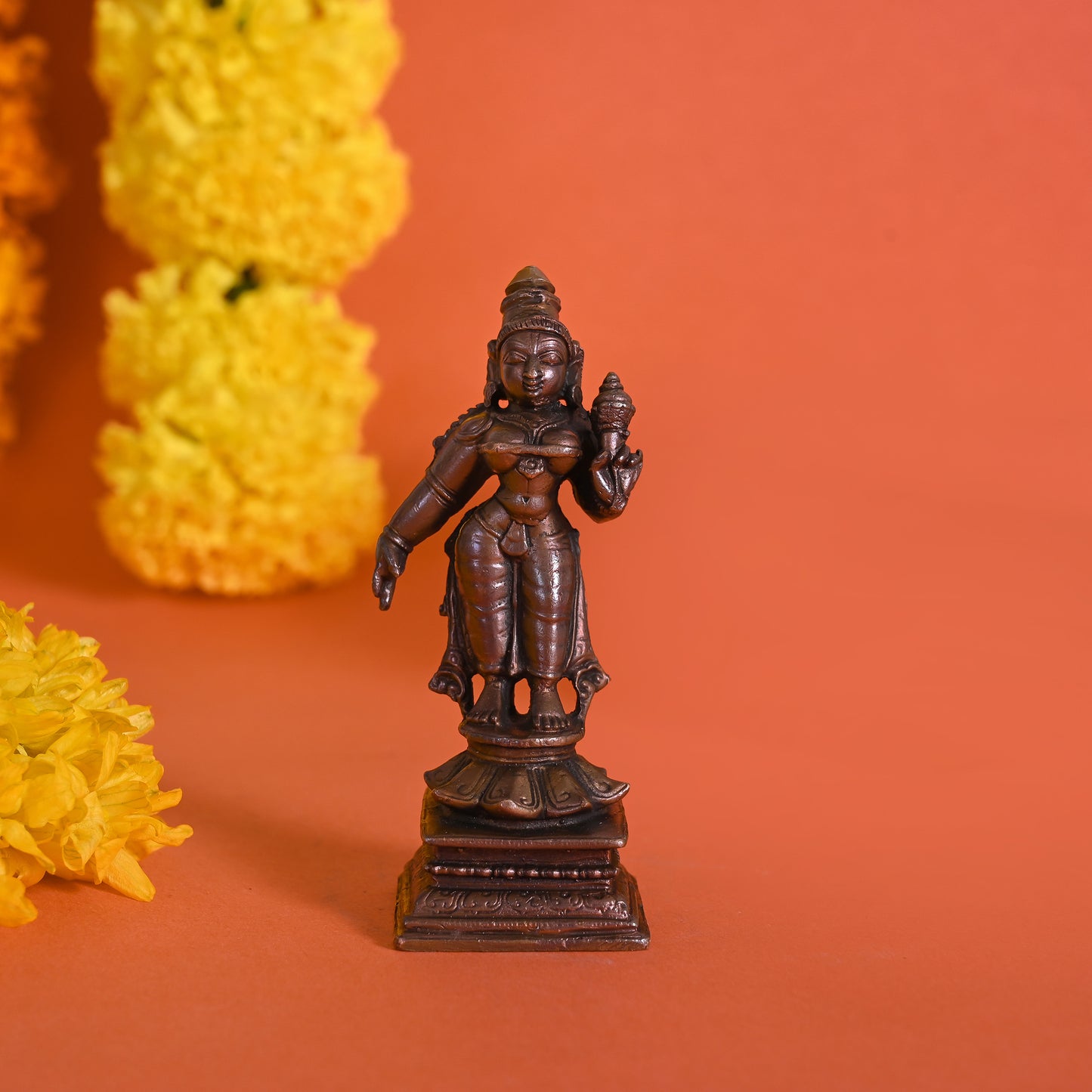 Copper Standing Parvati (3.5" )