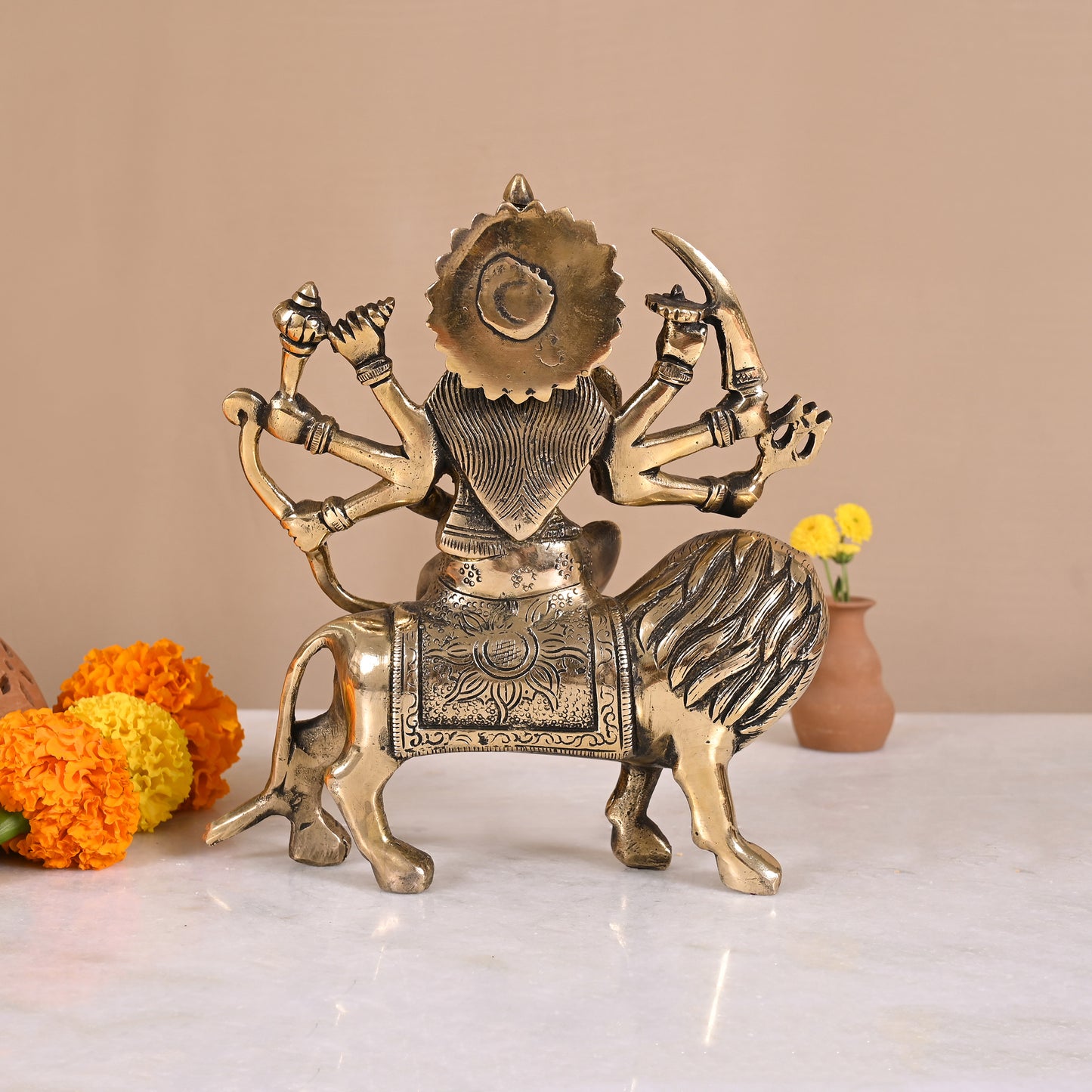 Brass Durga Murti (8")