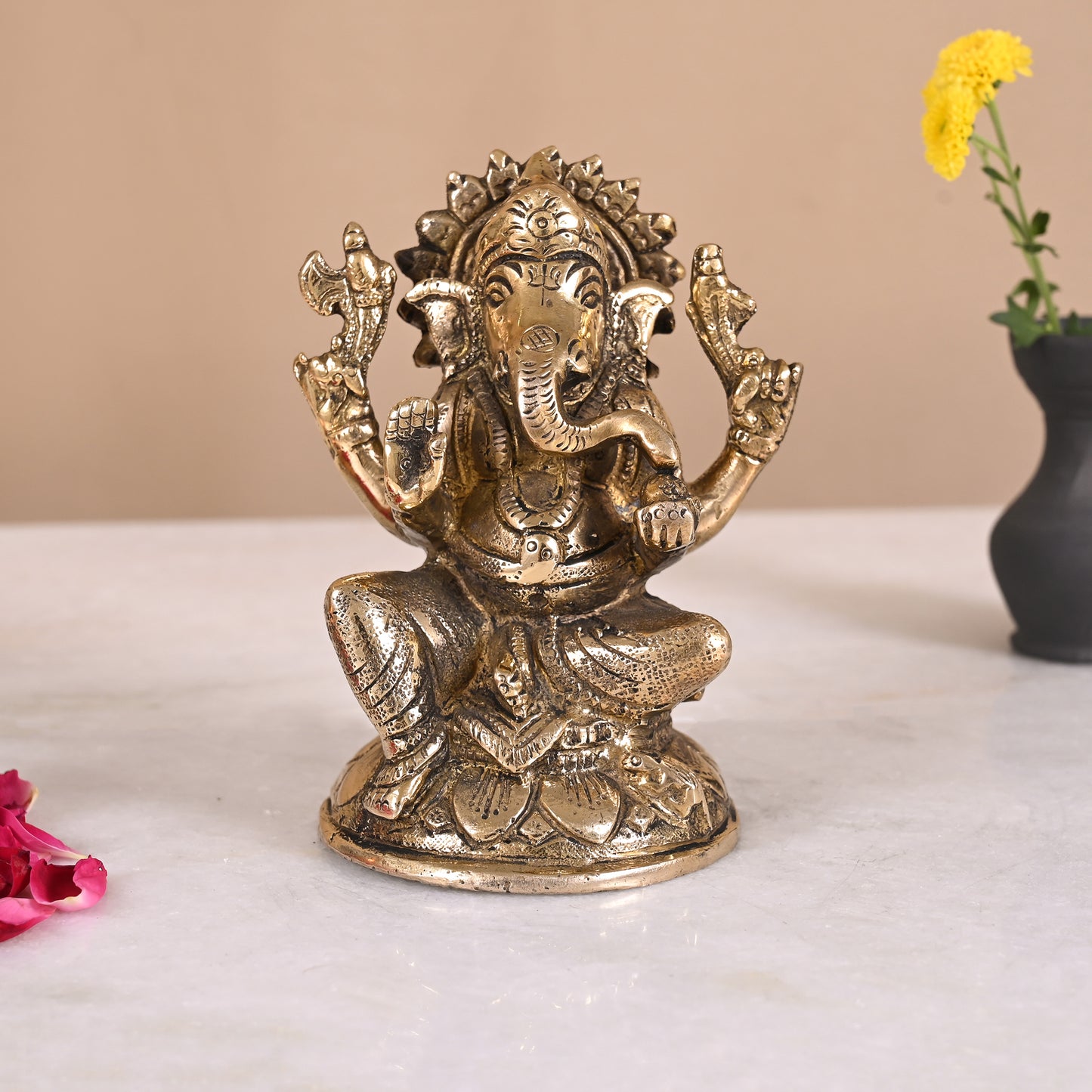 Brass Ganesha Statue (4")