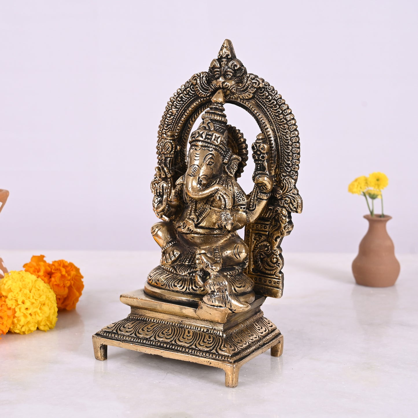 Brass Ganesh Murti (7.5")