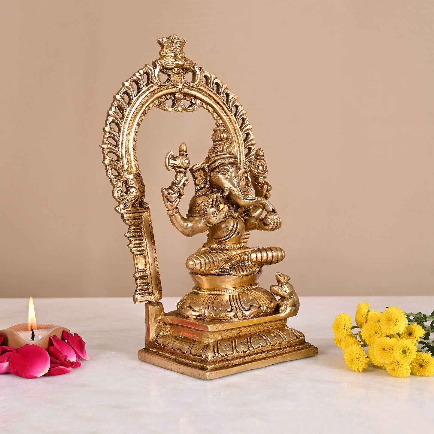 Brass Lord Ganesha Murti (9.5")