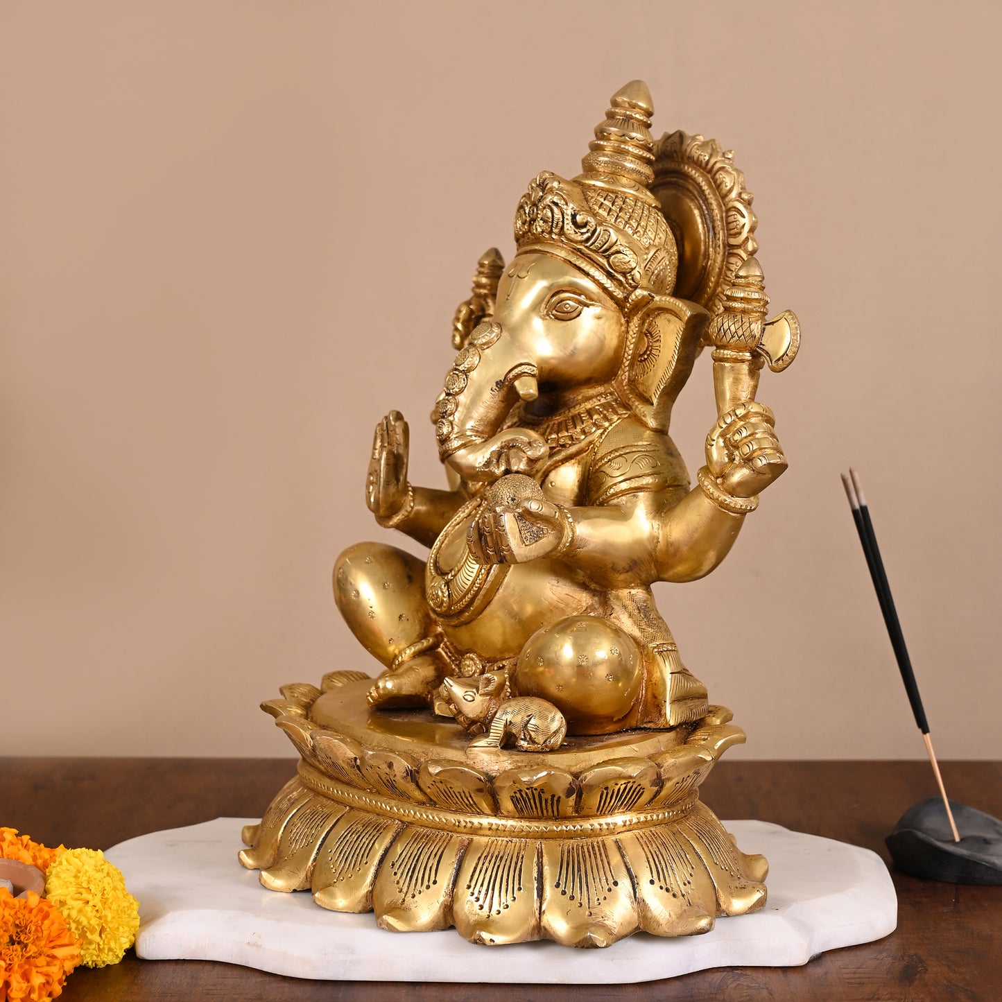 Brass Pooja Ganesh Idol (11.5")