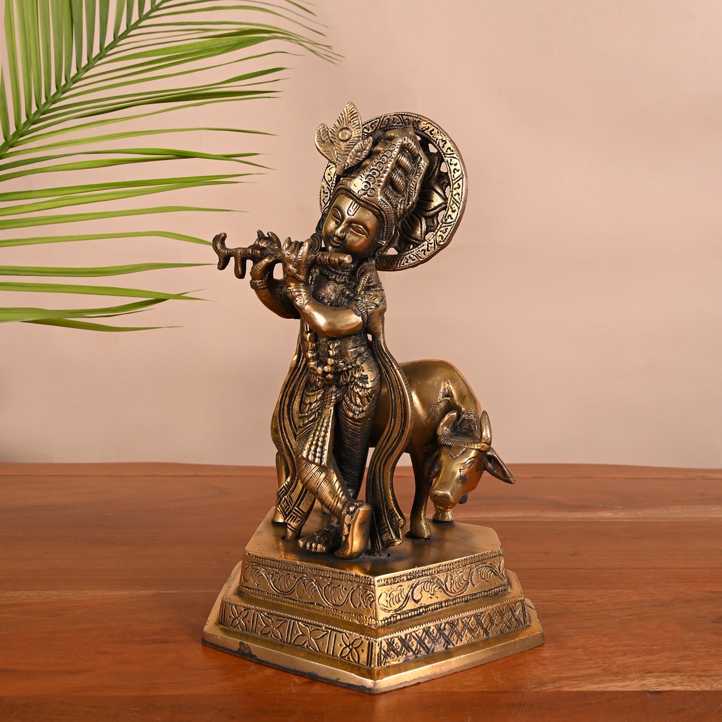 Brass Shree Krishna Murti (10")