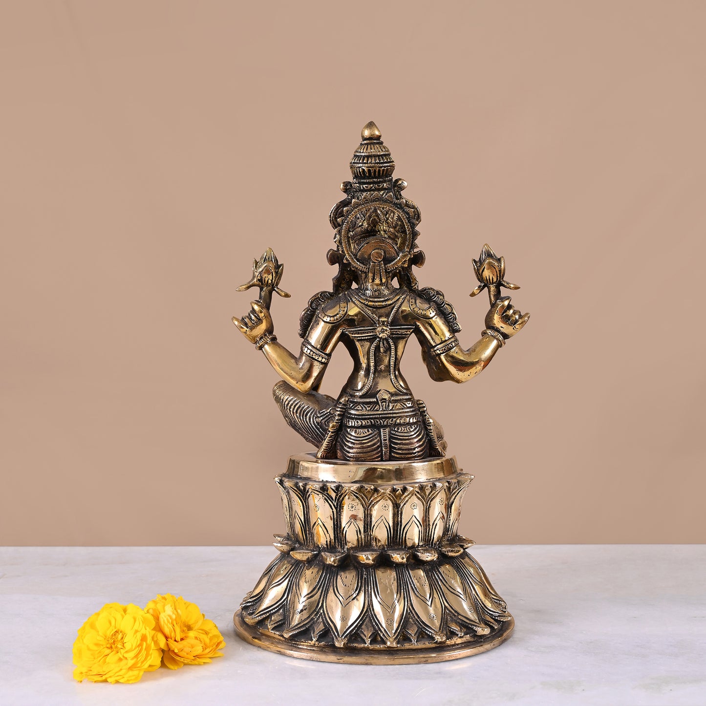 Large Brass Lakshmi Statue (14.5")