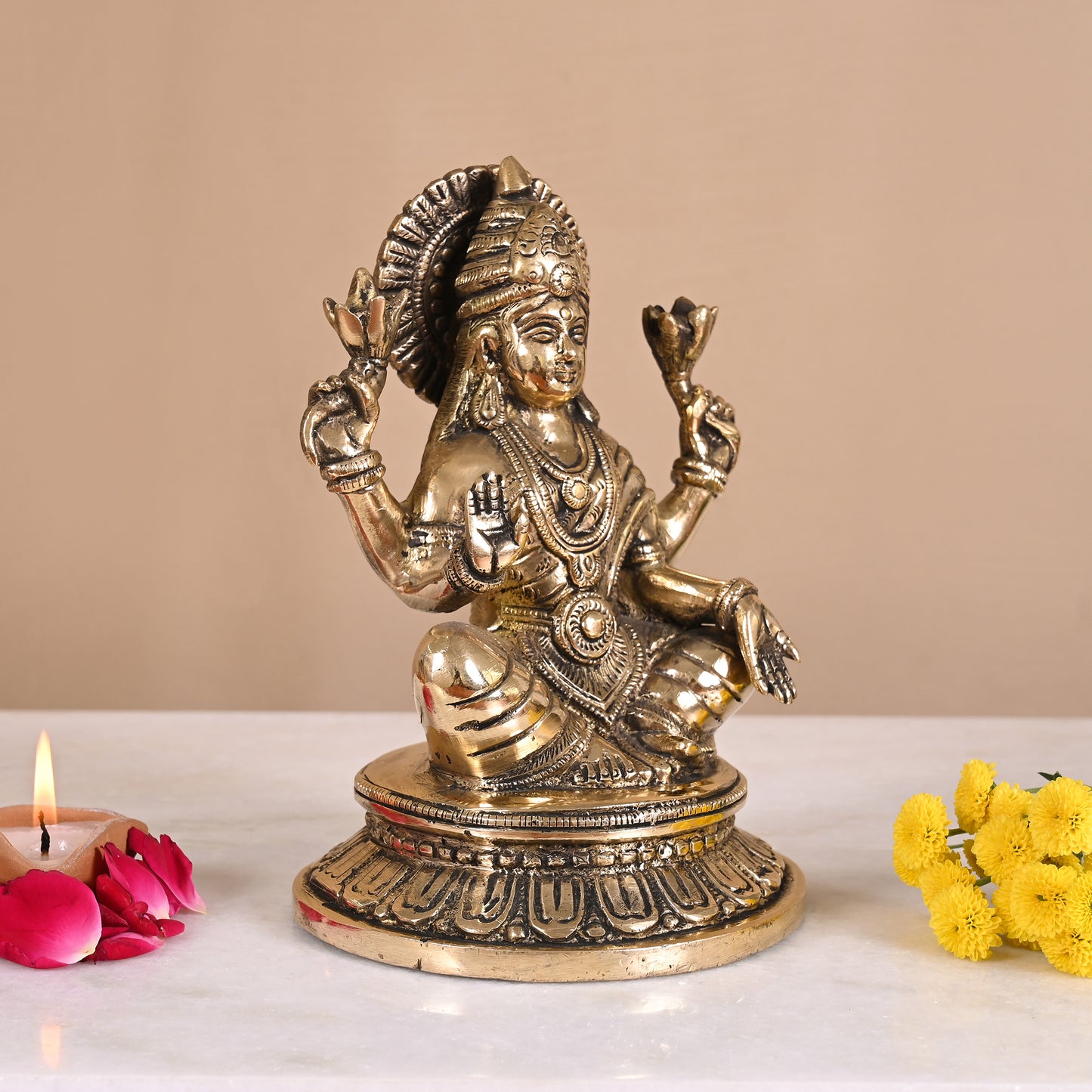 Brass Lakshmi Devi Idols (8")