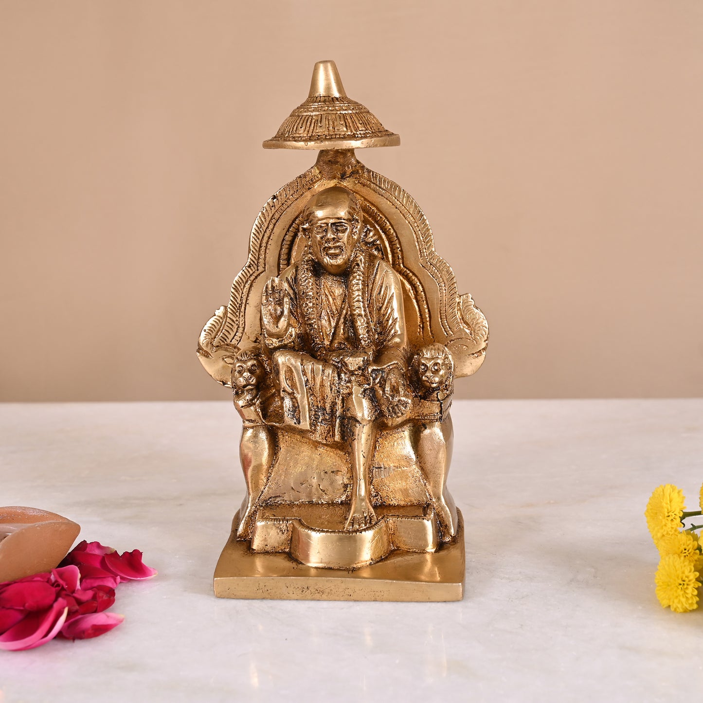Brass Sai Baba Idol (7.5" )