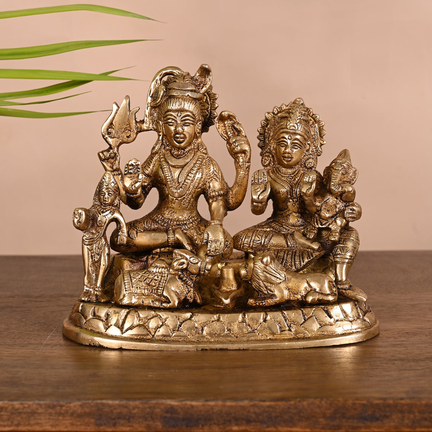 Brass Shiv Parivar Murti (5.5" )