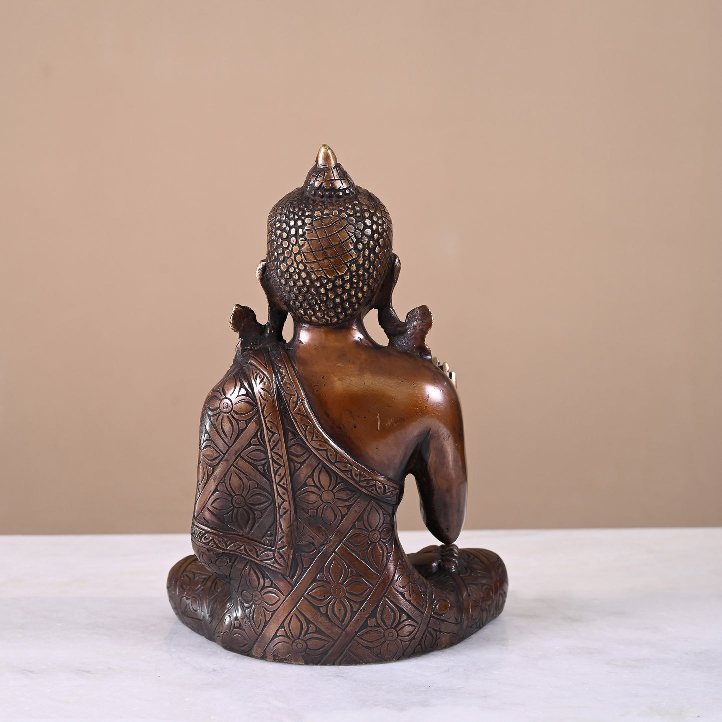 Brass Meditating Buddha (8")