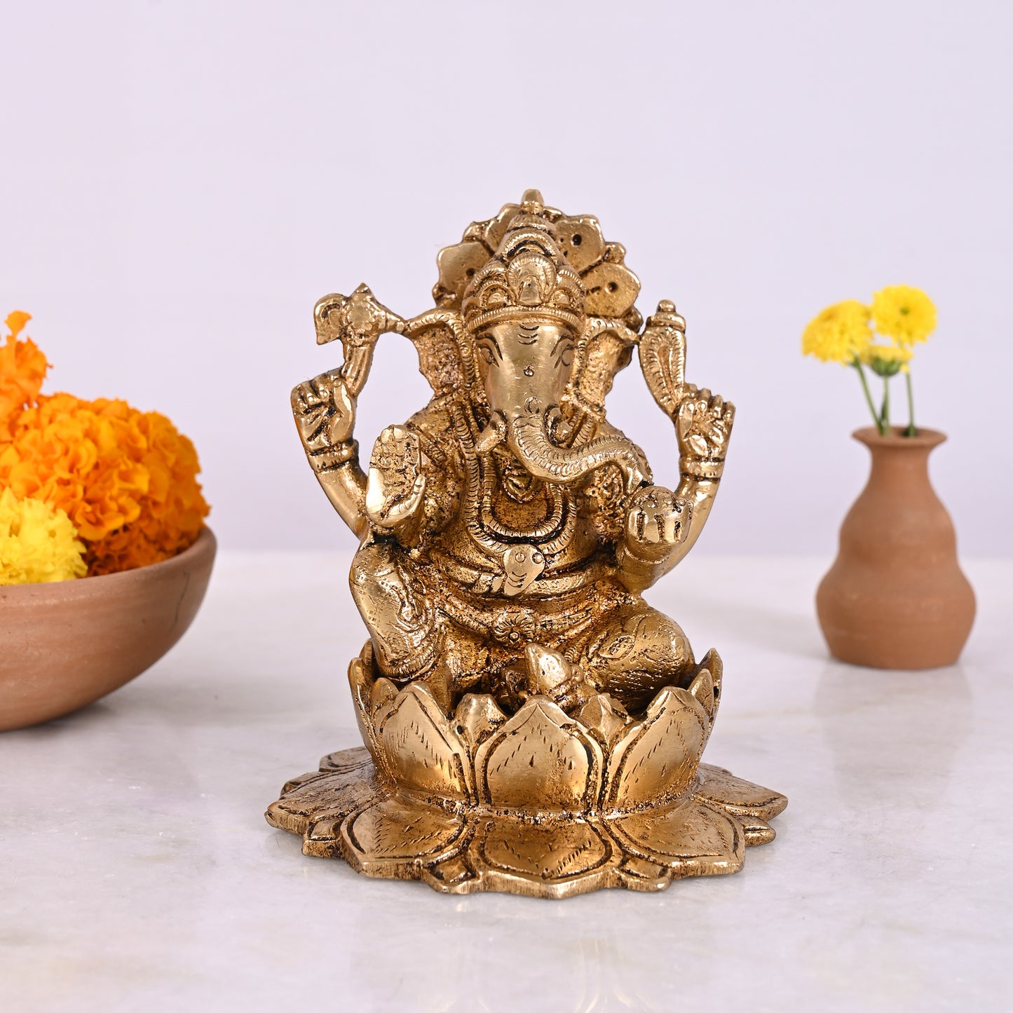 Brass Ganesha Statue (5")