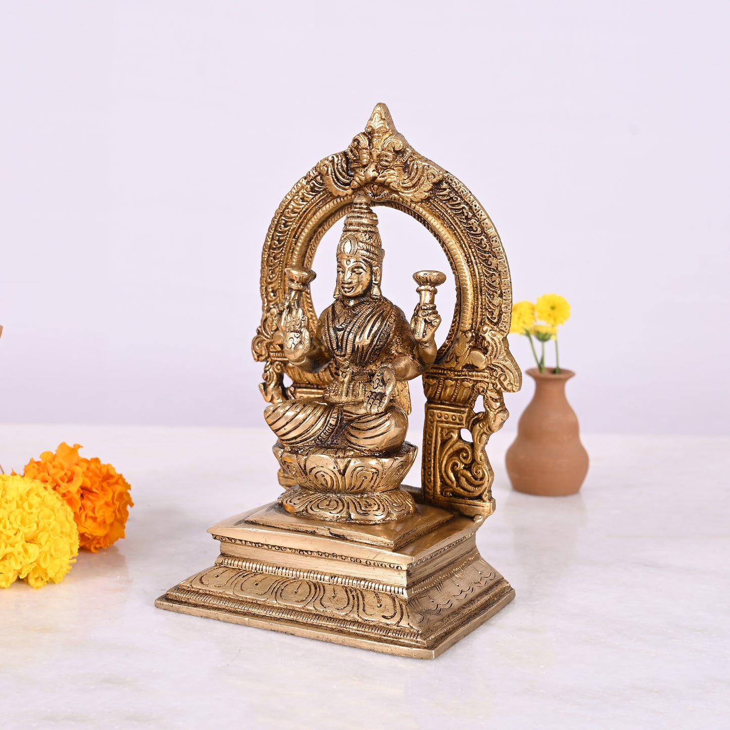 Brass Lakshmi Statue (7")