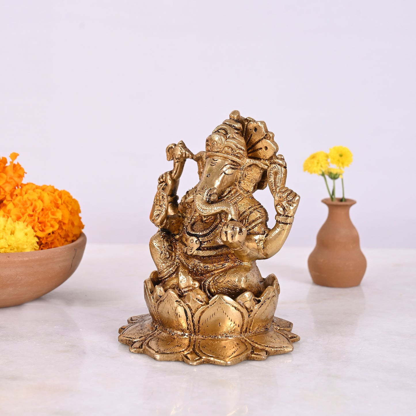 Brass Ganesha Statue (5")