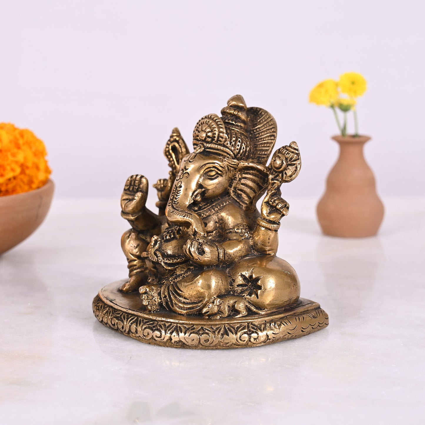 Small brass ganesh statue ( 3.5" )